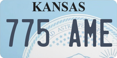 KS license plate 775AME