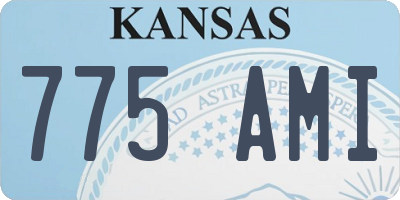 KS license plate 775AMI