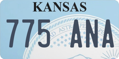 KS license plate 775ANA