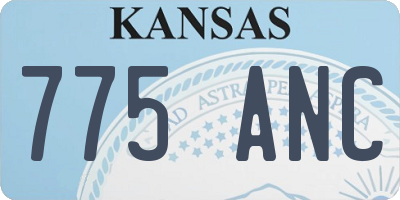 KS license plate 775ANC