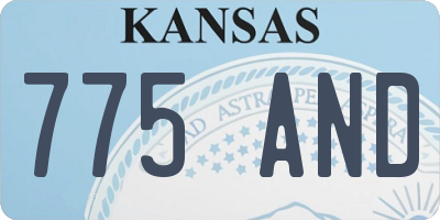KS license plate 775AND