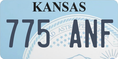 KS license plate 775ANF