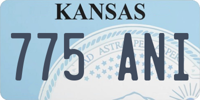 KS license plate 775ANI