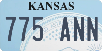 KS license plate 775ANN