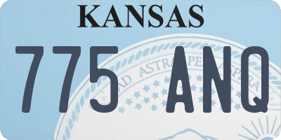 KS license plate 775ANQ