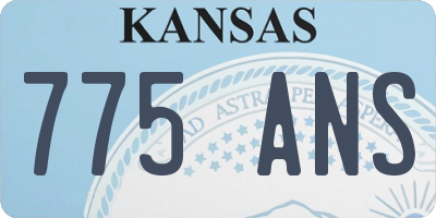 KS license plate 775ANS