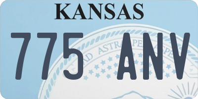 KS license plate 775ANV