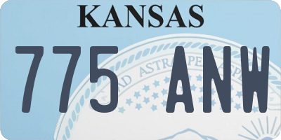 KS license plate 775ANW