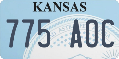 KS license plate 775AOC