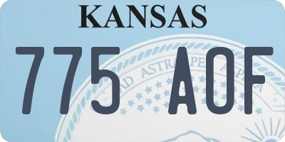 KS license plate 775AOF