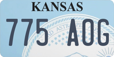 KS license plate 775AOG