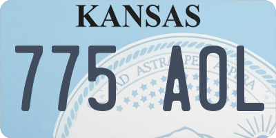 KS license plate 775AOL