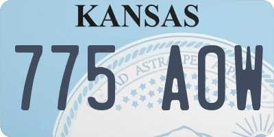 KS license plate 775AOW