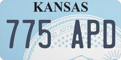 KS license plate 775APD