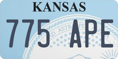 KS license plate 775APE