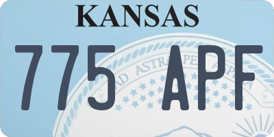 KS license plate 775APF