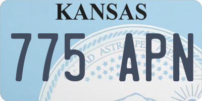 KS license plate 775APN