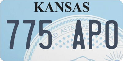 KS license plate 775APO