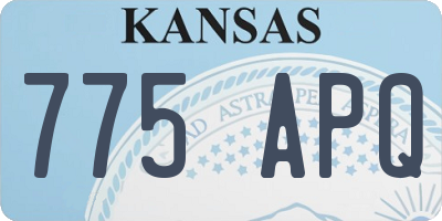 KS license plate 775APQ