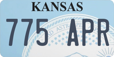 KS license plate 775APR