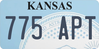 KS license plate 775APT