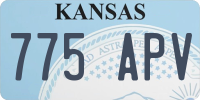 KS license plate 775APV