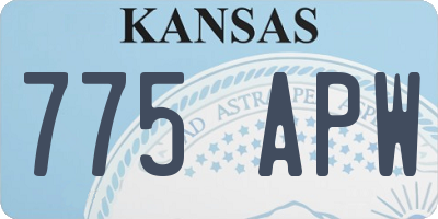 KS license plate 775APW