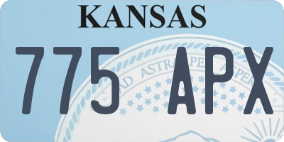 KS license plate 775APX
