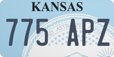 KS license plate 775APZ