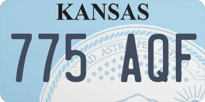 KS license plate 775AQF