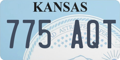 KS license plate 775AQT