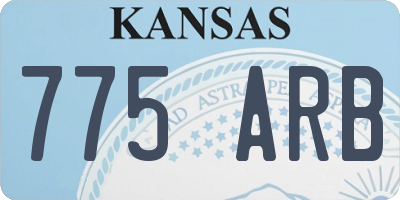 KS license plate 775ARB