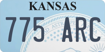 KS license plate 775ARC