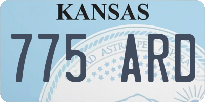 KS license plate 775ARD