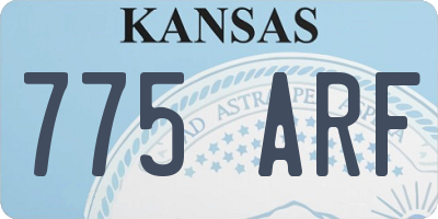 KS license plate 775ARF