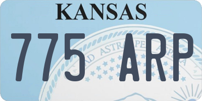KS license plate 775ARP
