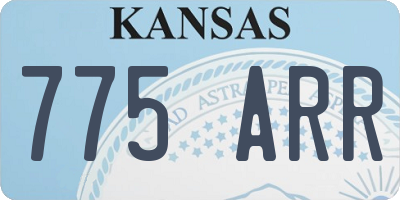 KS license plate 775ARR