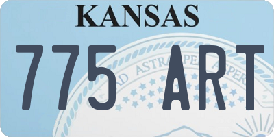 KS license plate 775ART