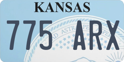 KS license plate 775ARX