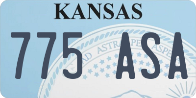 KS license plate 775ASA