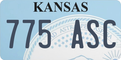 KS license plate 775ASC