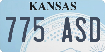 KS license plate 775ASD