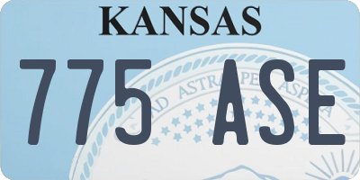 KS license plate 775ASE