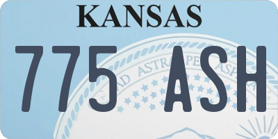 KS license plate 775ASH