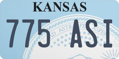 KS license plate 775ASI