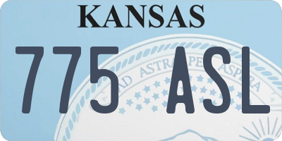 KS license plate 775ASL