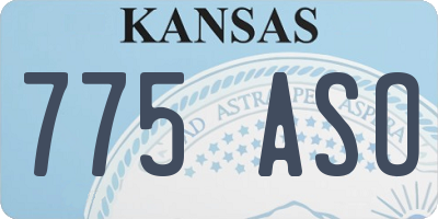 KS license plate 775ASO