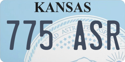KS license plate 775ASR