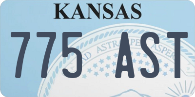 KS license plate 775AST