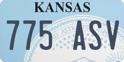 KS license plate 775ASV